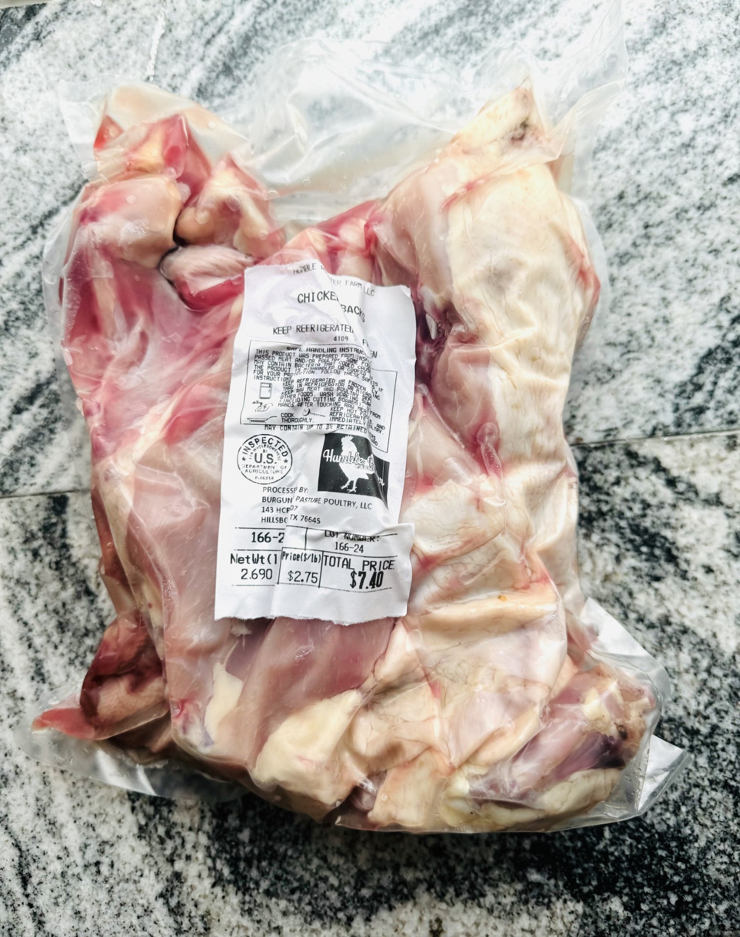 Raw Chicken Back - Whole Prey